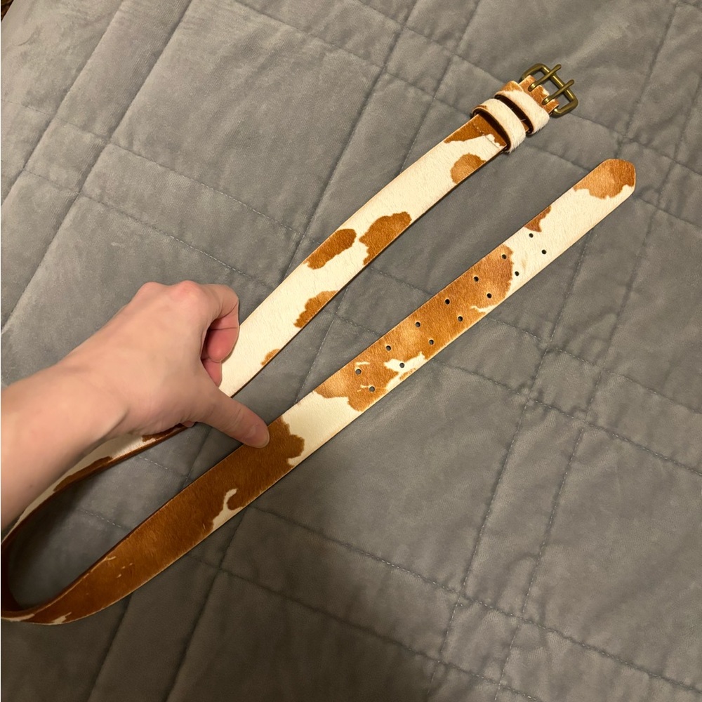 Madewell cow print belt